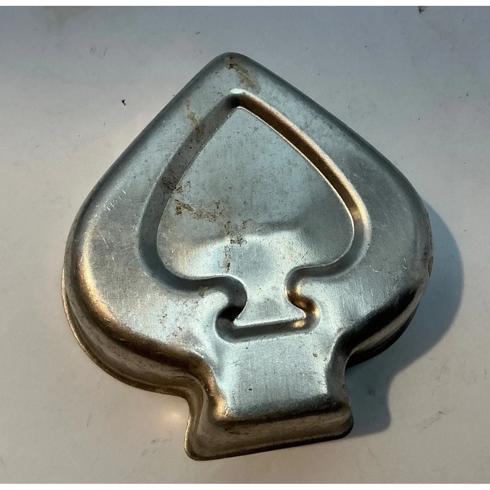 Vintage Playing Card Suit Mini Cake Jello Molds‎ Aluminum Set of 4
